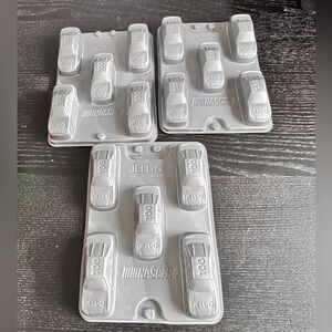 Set of 3 Vintage Jello-O Jello Jigglers Nascar Race Car Molds 5 Cars Each